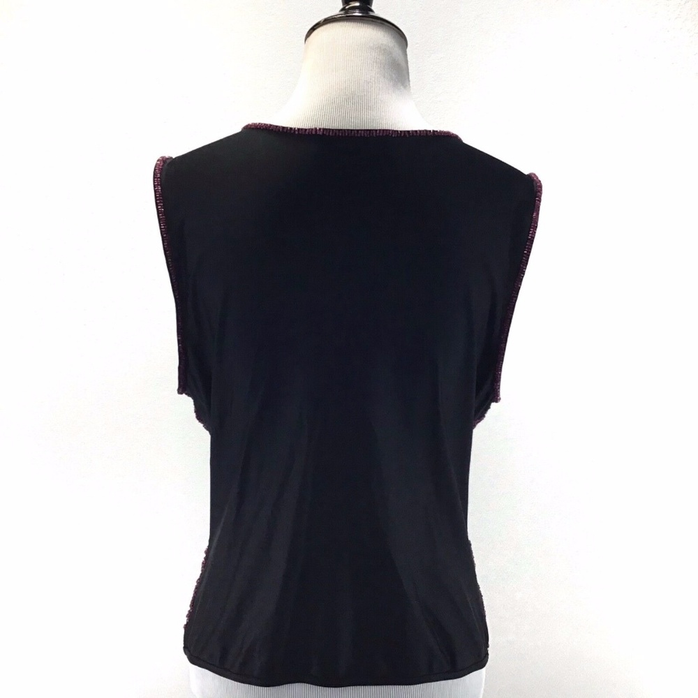 ❌SOLD❌ESCADA Purple Beaded Tank Stretchy Medium - Picture 4 of 8